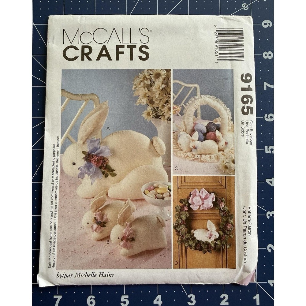McCall's Michelle Hains Easter Bunny Package Pattern 9165 Bunny, Wreath & Basket